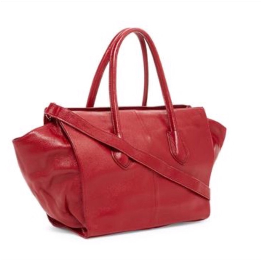 New Beautiful 100% Leather Bag Deep Red Color - Picture 2 of 4